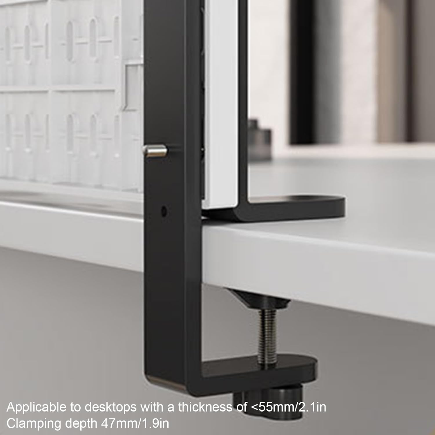 Desk Pegboard Organiser Kit with Hooks, Tray & Clamp Mount for Office, Gaming & Home Workspace - Black - Home & Garden > Home Office Accessories > Desk Accessories - Rivercity House & Home Co. (ABN 18 642 972 209) - Affordable Modern Furniture Australia