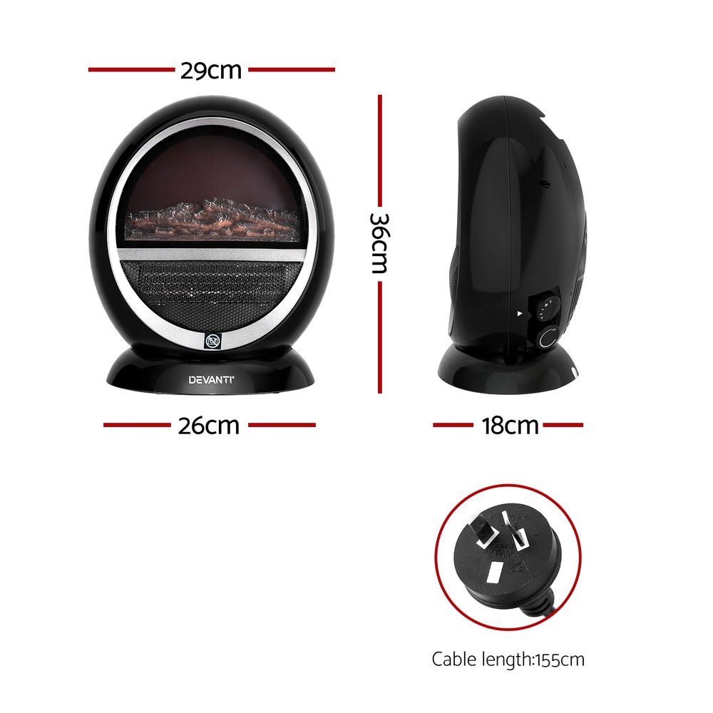 Devanti Electric Fireplace Fire Heaters 1500W - Appliances > Heaters - Rivercity House & Home Co. (ABN 18 642 972 209) - Affordable Modern Furniture Australia