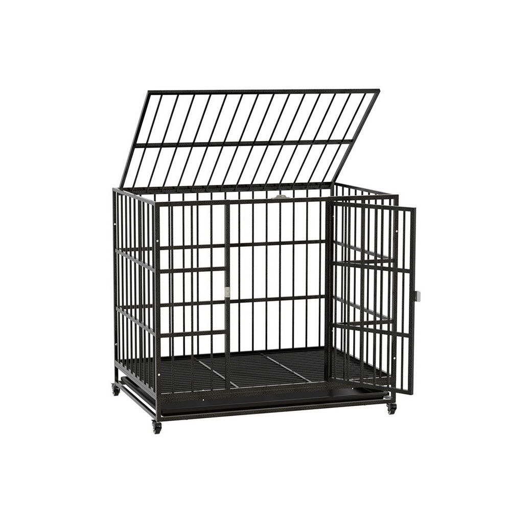 Dog Cage Crate Large Puppy Cat Anti - Bite Pet Kennel Wheels w/Tray Metal - Pet Care > Dog Supplies - Rivercity House & Home Co. (ABN 18 642 972 209) - Affordable Modern Furniture Australia