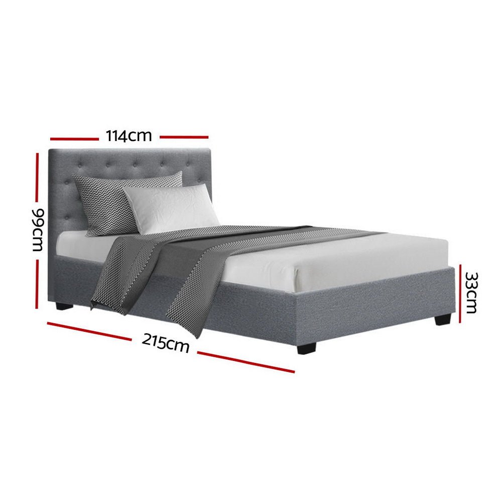 Dorilla Storage King Single Bed Frame Grey - Rivercity House & Home Co. (ABN 18 642 972 209) - Affordable Modern Furniture Australia