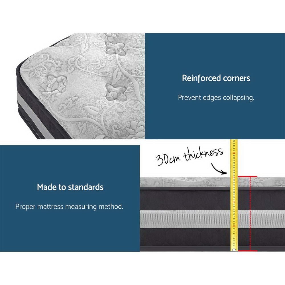 Double Size | Lotus Tight Top Pocket Spring Mattress (Medium Firm) - Rivercity House & Home Co. (ABN 18 642 972 209) - Affordable Modern Furniture Australia