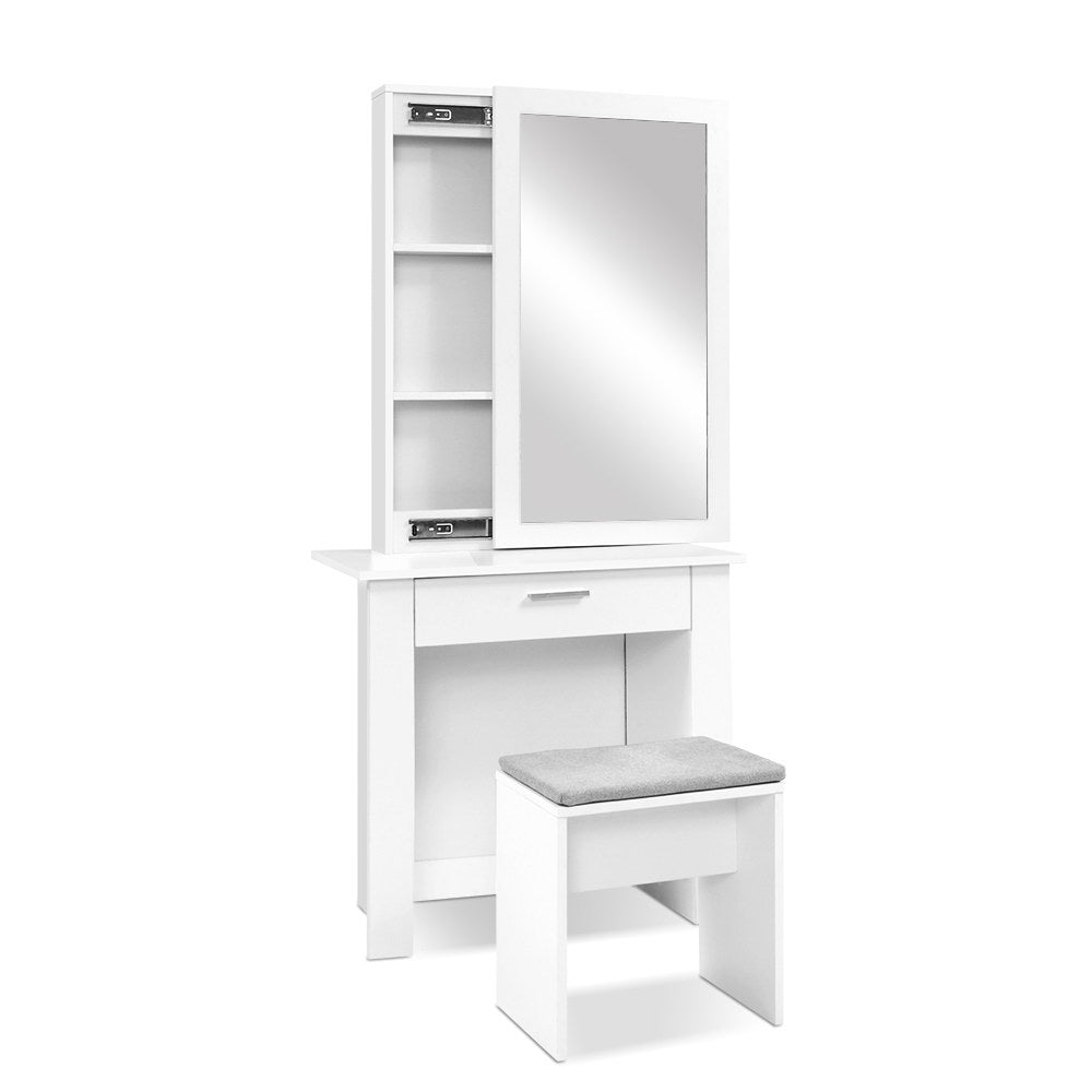 Dressing Table Mirror Stool Mirror Jewellery Cabinet Makeup Storage - Rivercity House & Home Co. (ABN 18 642 972 209) - Affordable Modern Furniture Australia