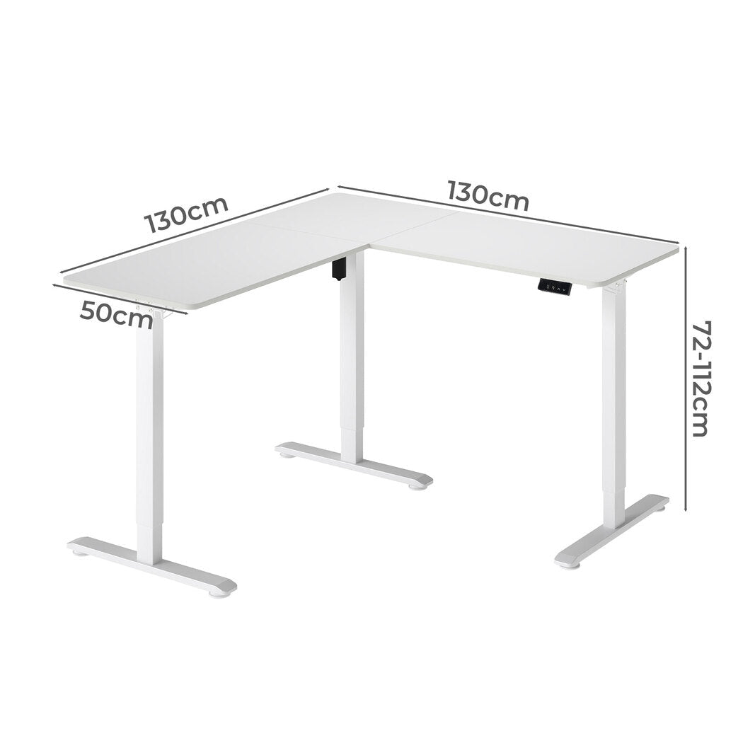 Electric Adjustable Height Standing Desk Table with Memory Function - White - Rivercity House & Home Co. (ABN 18 642 972 209) - Affordable Modern Furniture Australia