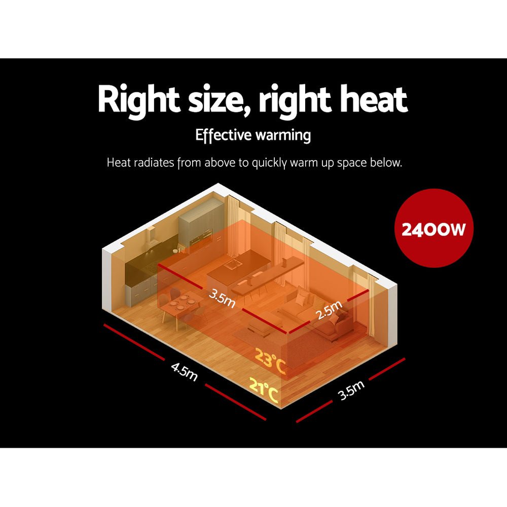 Electric Infrared Radiant Strip Heater 2400W - Rivercity House & Home Co. (ABN 18 642 972 209) - Affordable Modern Furniture Australia