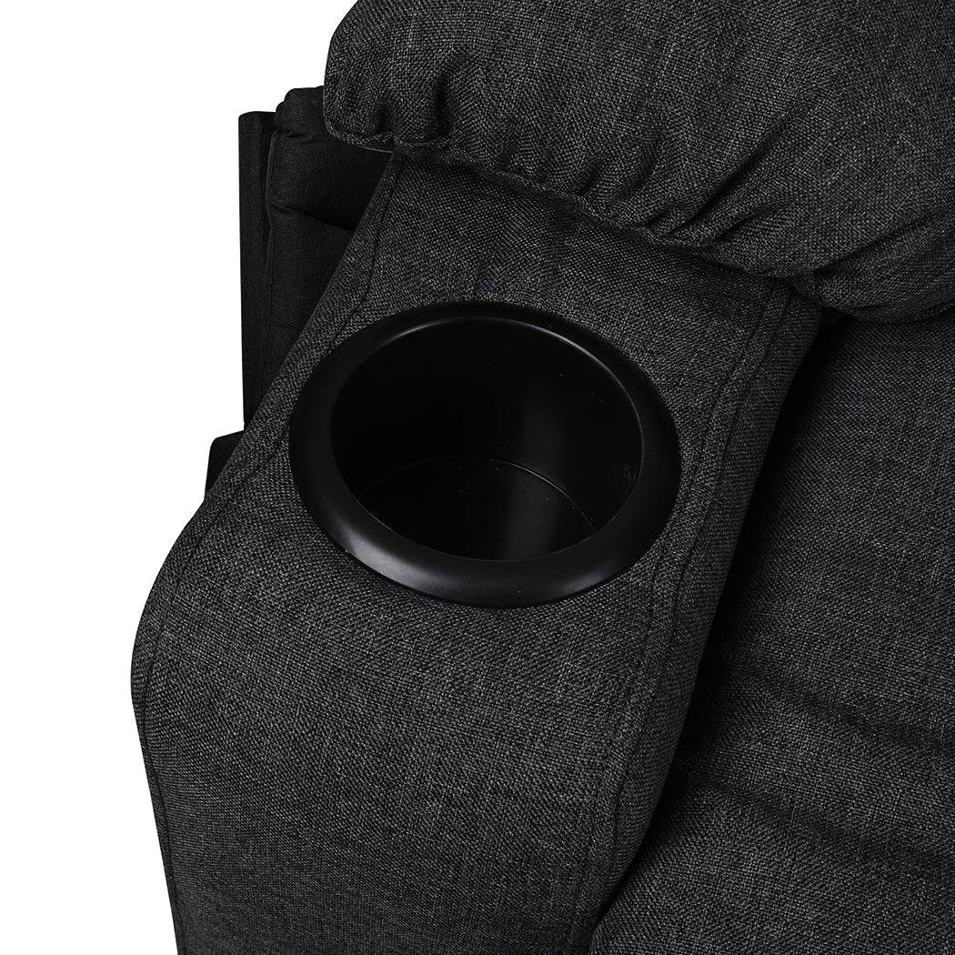 Electric Lift Recliner Chair with USB and Cup Holders - Black - Rivercity House & Home Co. (ABN 18 642 972 209) - Affordable Modern Furniture Australia