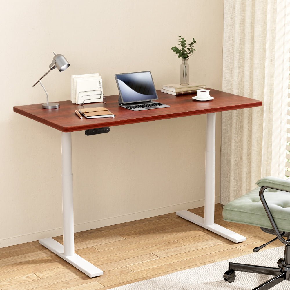 Electric Standing Desk Height Adjustable Sit Stand Desks White Walnut - Furniture > Office - Rivercity House & Home Co. (ABN 18 642 972 209) - Affordable Modern Furniture Australia
