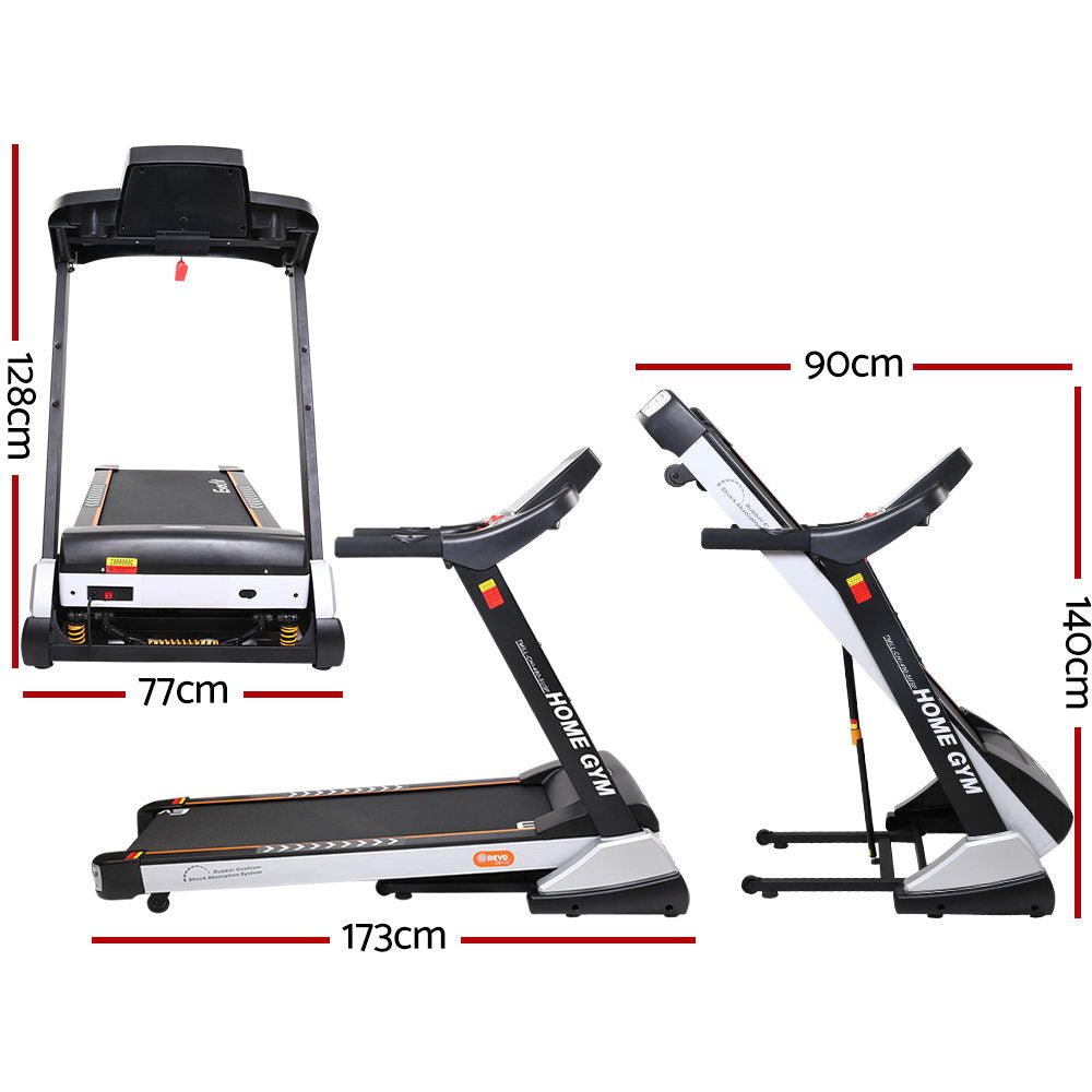 Electric Treadmill 48cm Incline Running Home Gym Fitness Machine Black - Rivercity House & Home Co. (ABN 18 642 972 209) - Affordable Modern Furniture Australia