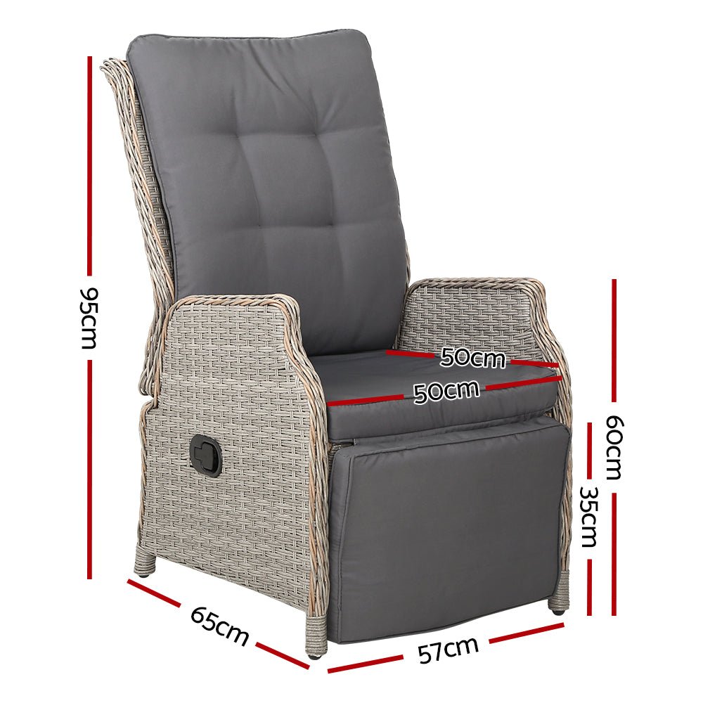 Elizabeth Wicker Recliner Chair (Grey) - Rivercity House & Home Co. (ABN 18 642 972 209) - Affordable Modern Furniture Australia