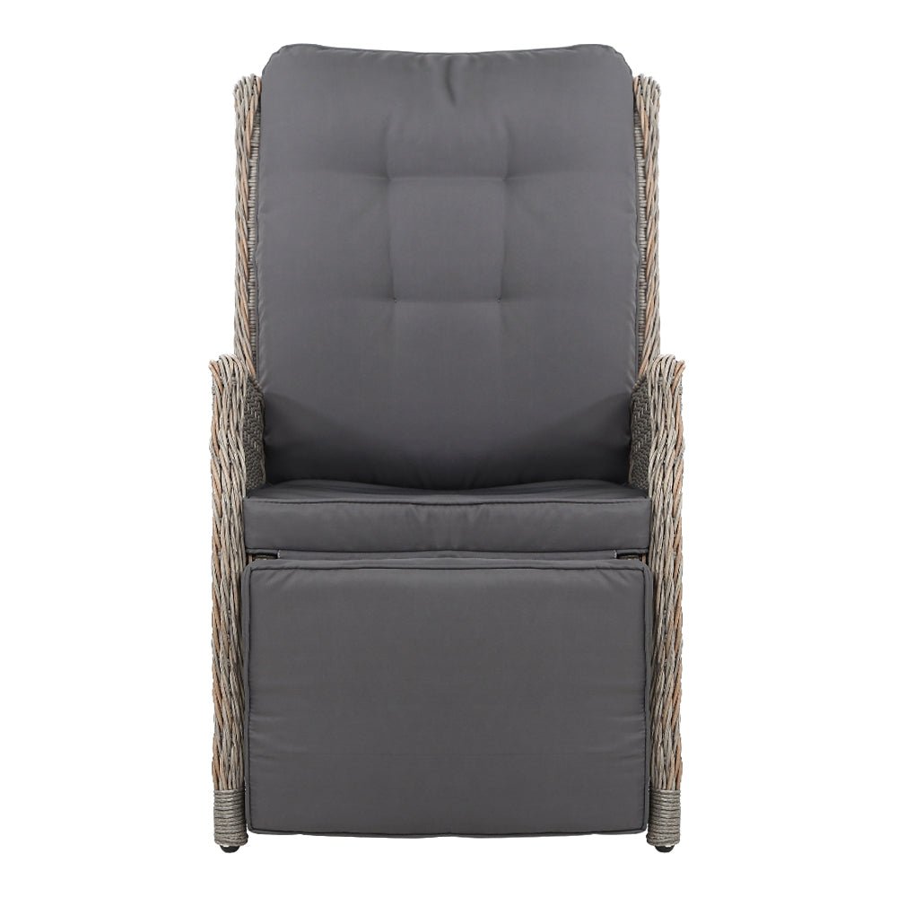 Elizabeth Wicker Recliner Chair (Grey) - Rivercity House & Home Co. (ABN 18 642 972 209) - Affordable Modern Furniture Australia