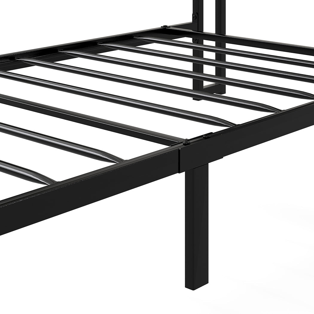 Elmore Single LED Bed Frame with Storage Headboard and USB Charging - Grey - Rivercity House & Home Co. (ABN 18 642 972 209) - Affordable Modern Furniture Australia