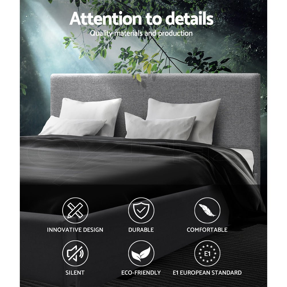 Elwood Storage Double Bed Frame Grey - Rivercity House & Home Co. (ABN 18 642 972 209) - Affordable Modern Furniture Australia