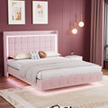 Evangeline King Floating LED Bed – Pink