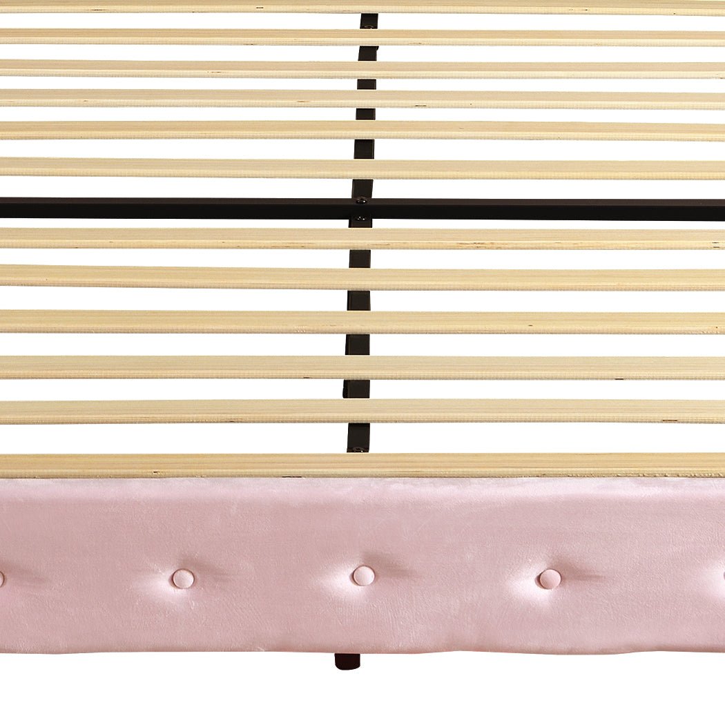 Evangeline King Floating LED Bed – Pink - Rivercity House & Home Co. (ABN 18 642 972 209) - Affordable Modern Furniture Australia