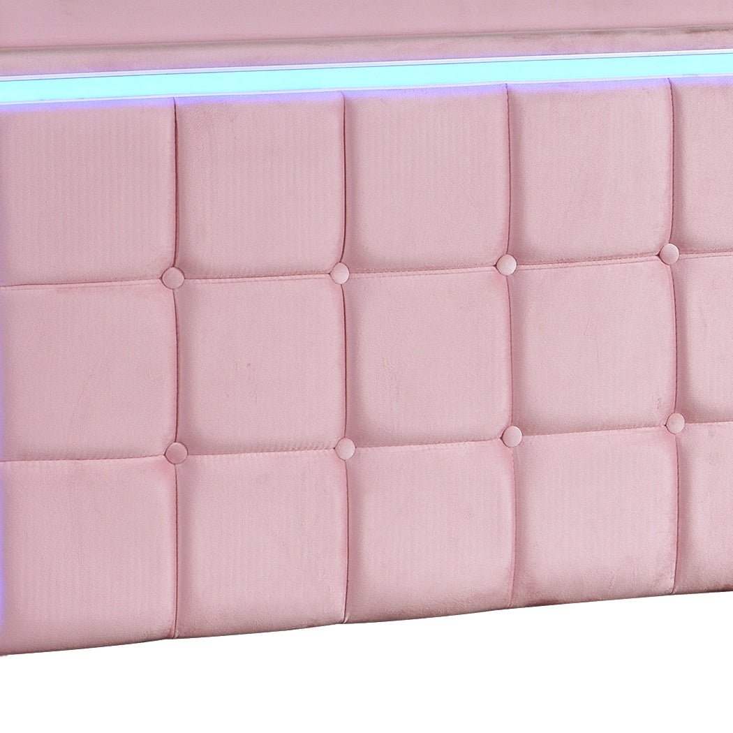 Evangeline King Floating LED Bed – Pink - Rivercity House & Home Co. (ABN 18 642 972 209) - Affordable Modern Furniture Australia