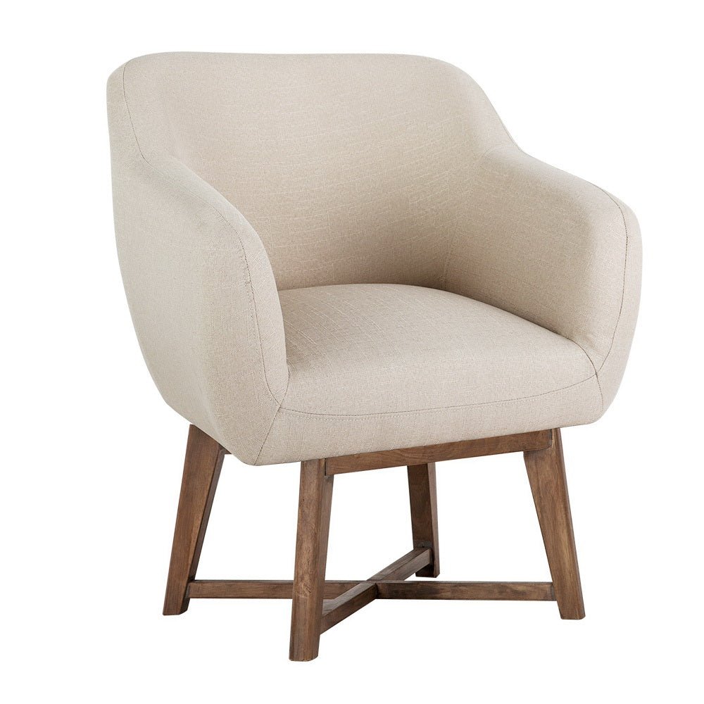 Fabric Tub Lounge Armchair - Beige - Rivercity House & Home Co. (ABN 18 642 972 209) - Affordable Modern Furniture Australia