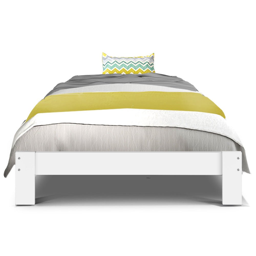 Fairy Wooden Single Bed Frame White - Rivercity House & Home Co. (ABN 18 642 972 209) - Affordable Modern Furniture Australia