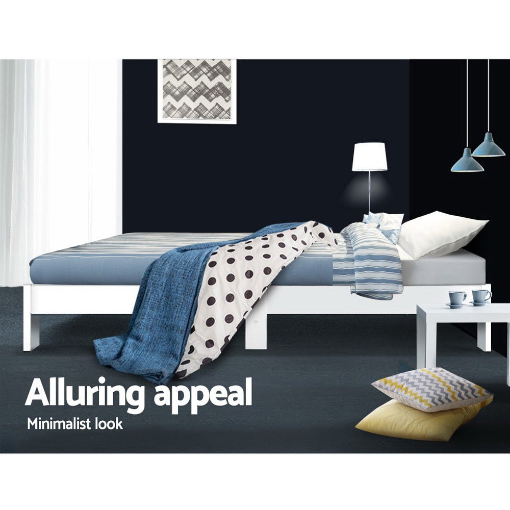 Fairy Wooden Single Bed Frame White - Rivercity House & Home Co. (ABN 18 642 972 209) - Affordable Modern Furniture Australia