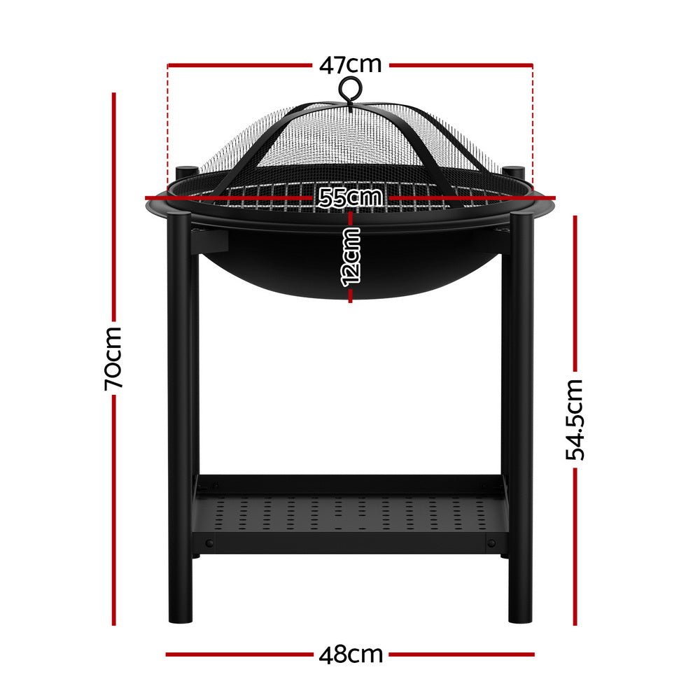 Fire Pit BBQ Grill 2 - in - 1 Outdoor - Home & Garden > BBQ - Rivercity House & Home Co. (ABN 18 642 972 209) - Affordable Modern Furniture Australia