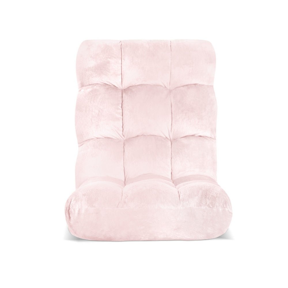 Floor Lounge Sofa Bed Flannel Fabric Pink - Furniture > Bar Stools & Chairs > Arm Chairs & Recliners - Rivercity House & Home Co. (ABN 18 642 972 209) - Affordable Modern Furniture Australia