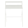 Foldable Office Study Computer Desk with Monitor Shelf - White