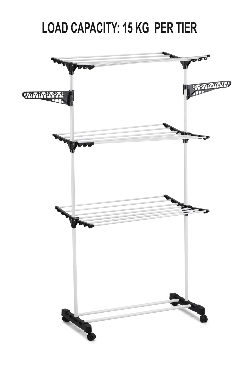 Folding 3 Tier Clothes Laundry Drying Rack with Stainless Steel Tubes ...