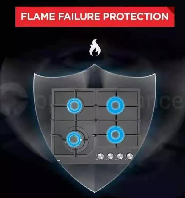 Gas Glass Cooktop 60cm Black - Appliances > Kitchen Appliances > Cooktops & Stoves - Rivercity House & Home Co. (ABN 18 642 972 209) - Affordable Modern Furniture Australia