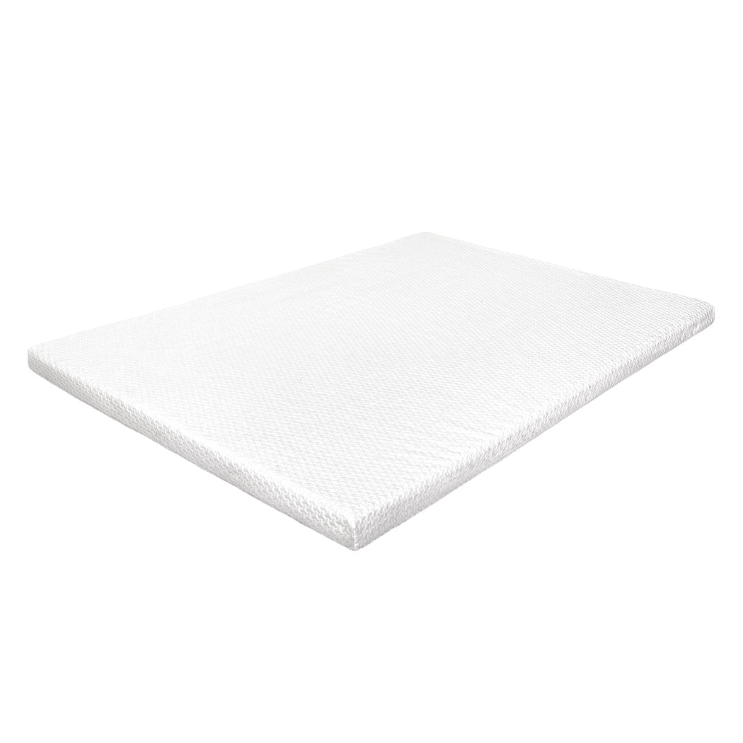 Gel Memory Foam Mattress Topper Double 8CM Cool Support - White - Rivercity House & Home Co. (ABN 18 642 972 209) - Affordable Modern Furniture Australia