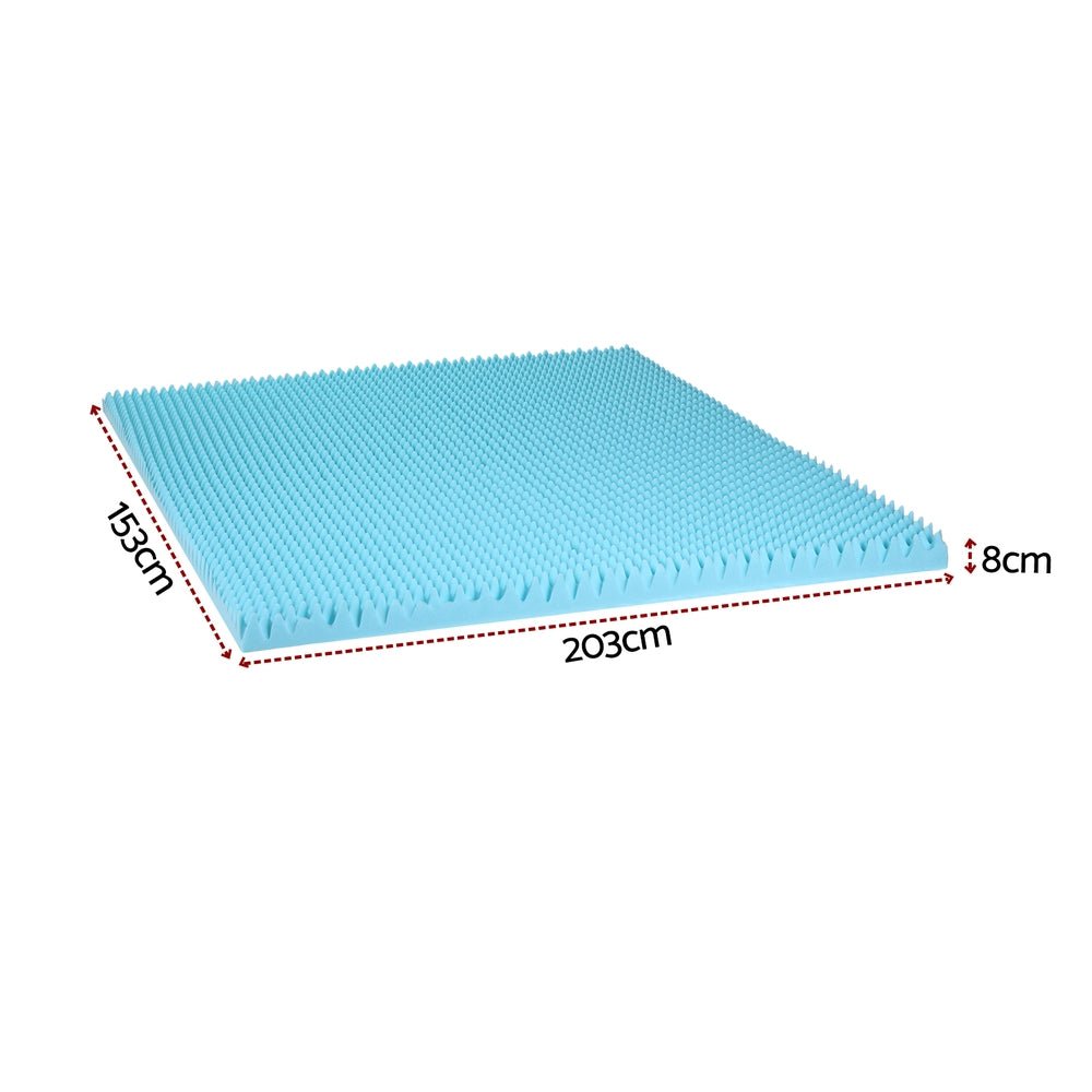 Giselle 8cm Memory Foam Mattress Topper Gel Egg Crate Foam Bamboo Queen - Furniture > Mattresses > Mattress Toppers - Rivercity House & Home Co. (ABN 18 642 972 209) - Affordable Modern Furniture Australia