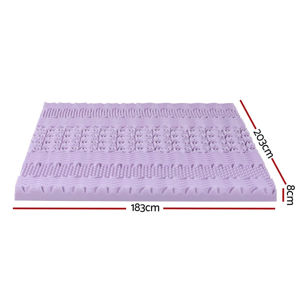 Giselle 8cm Memory Foam Mattress Topper Lavender Infused Bamboo Cover 7 - Zone King - Furniture > Mattresses > Mattress Toppers - Rivercity House & Home Co. (ABN 18 642 972 209) - Affordable Modern Furniture Australia