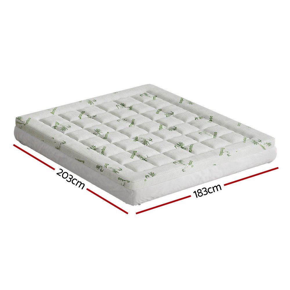 Giselle Bedding Mattress Topper Pillowtop Bamboo 7.5cm King - Furniture > Mattresses > Mattress Toppers - Rivercity House & Home Co. (ABN 18 642 972 209) - Affordable Modern Furniture Australia