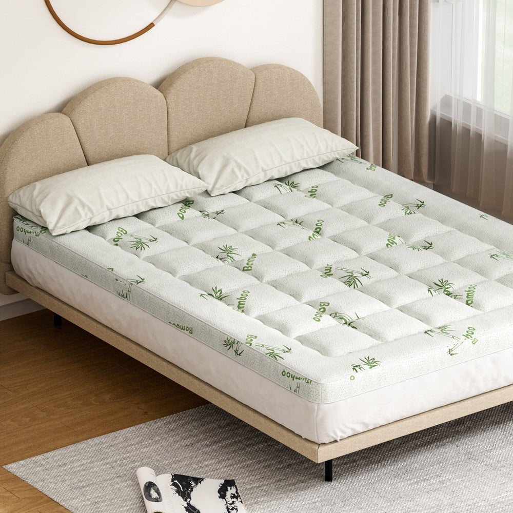 Giselle Bedding Mattress Topper Pillowtop Bamboo 7.5cm Queen - Furniture > Mattresses > Mattress Toppers - Rivercity House & Home Co. (ABN 18 642 972 209) - Affordable Modern Furniture Australia