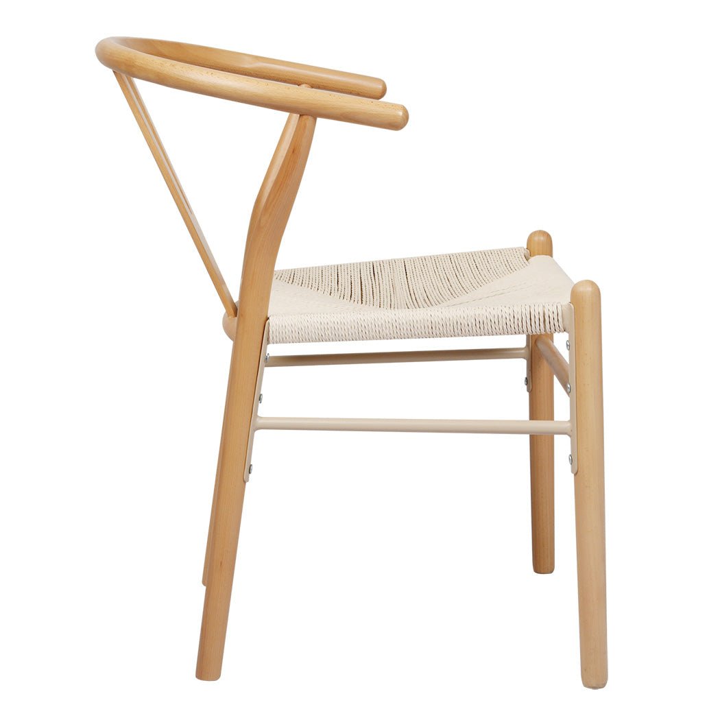 Hans Solid Wood Dining Chairs Set of 4 with Rattan Seat - Natural - Rivercity House & Home Co. (ABN 18 642 972 209) - Affordable Modern Furniture Australia