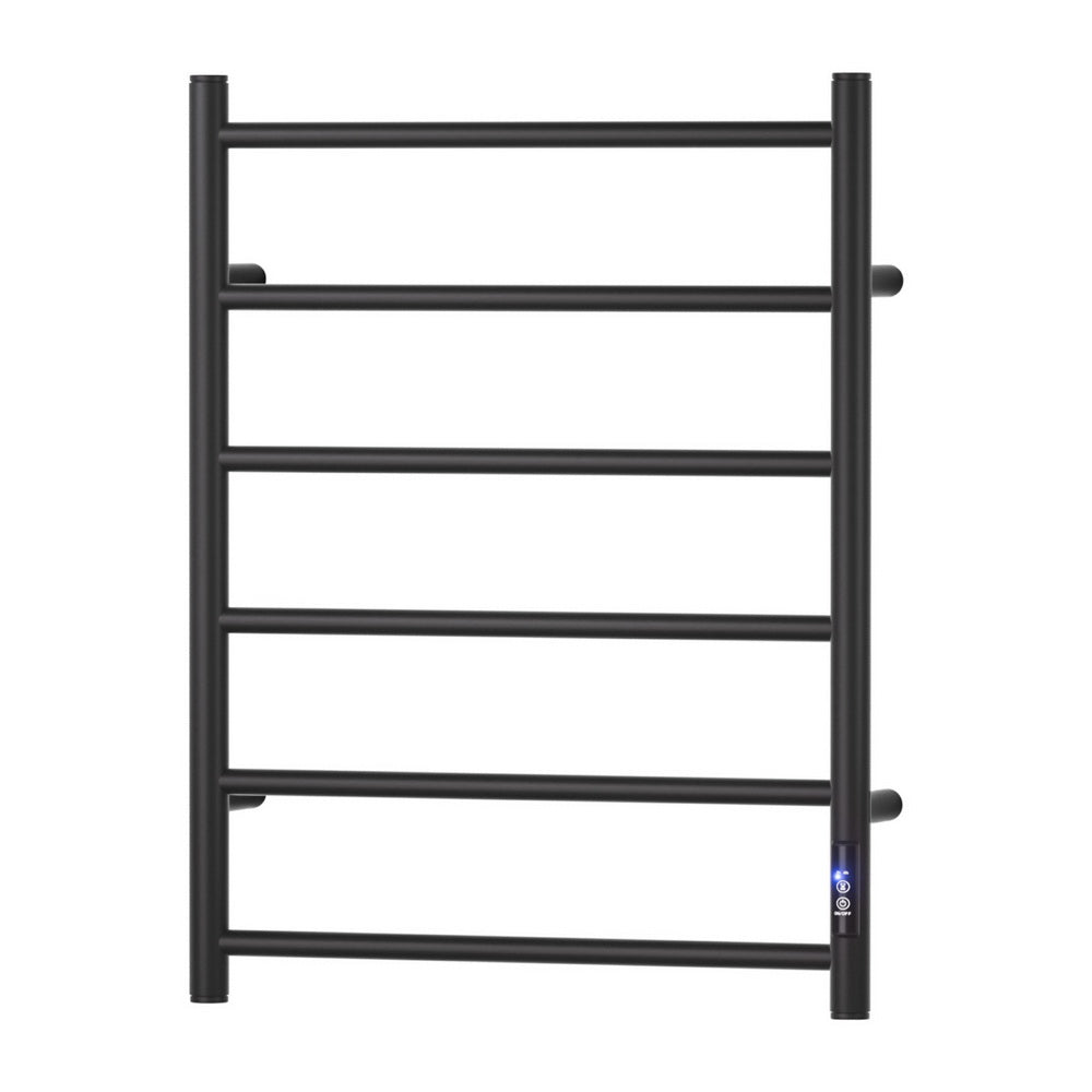 Heated Towel Rail 6 Round Bars with Timer Electric Heater Warmer Rack - Home & Garden > Bathroom Accessories > Towel Racks & Holders - Rivercity House & Home Co. (ABN 18 642 972 209) - Affordable Modern Furniture Australia