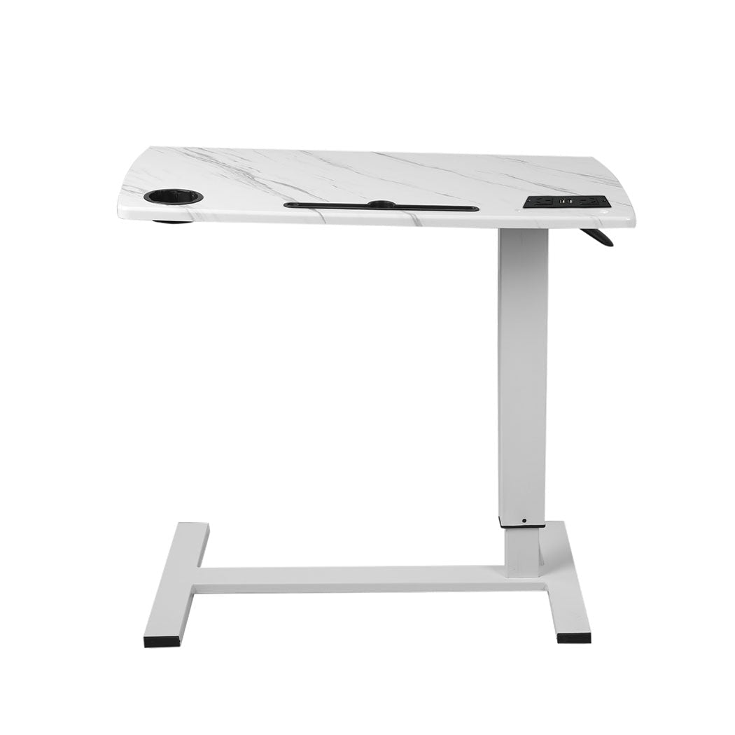 Height Adjustable Standing Desk with Power & USB Ports - White - Rivercity House & Home Co. (ABN 18 642 972 209) - Affordable Modern Furniture Australia