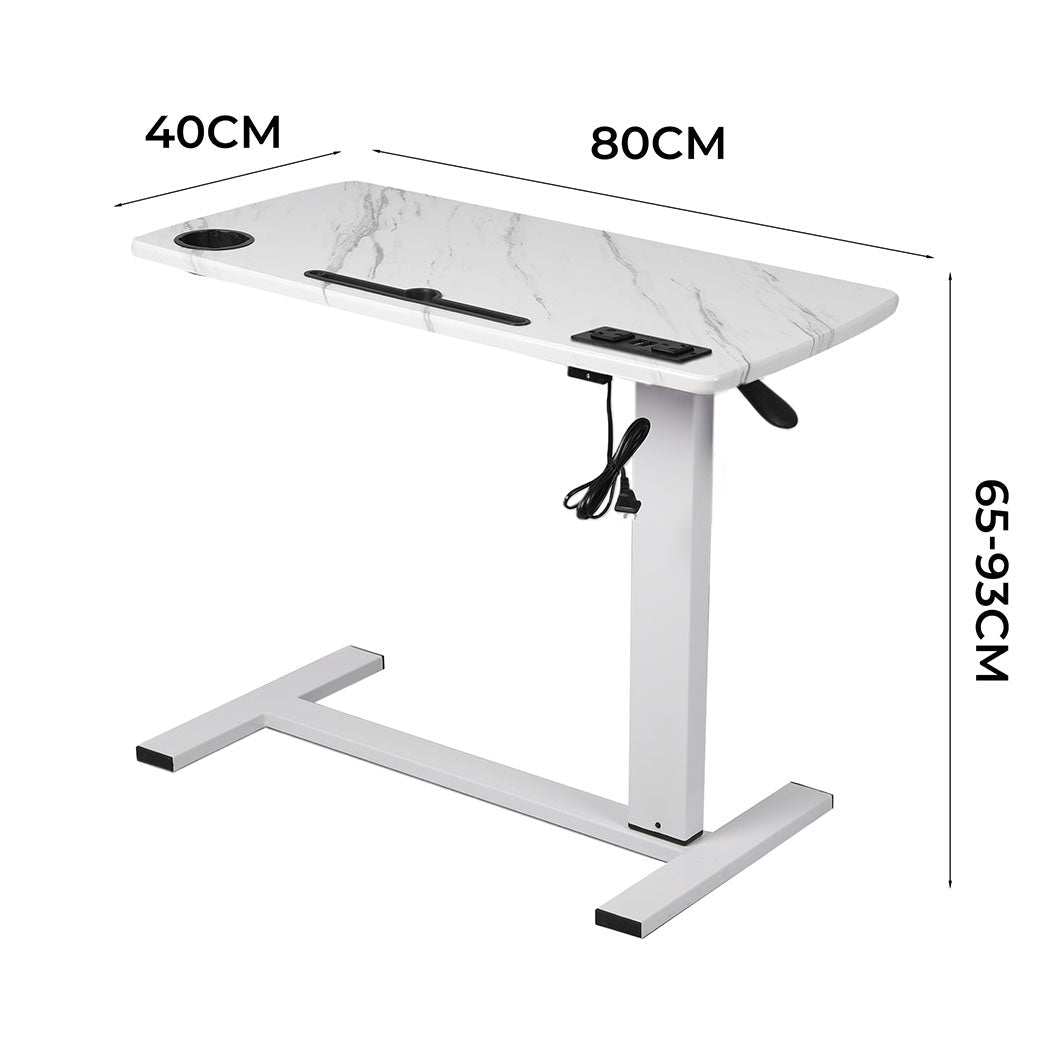 Height Adjustable Standing Desk with Power & USB Ports - White - Rivercity House & Home Co. (ABN 18 642 972 209) - Affordable Modern Furniture Australia