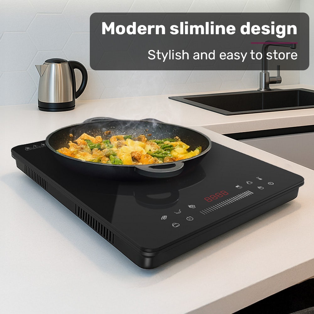 Induction Cooktop, 2000W, 9 Heat Levels, Fast Electric Portable Cooker ...
