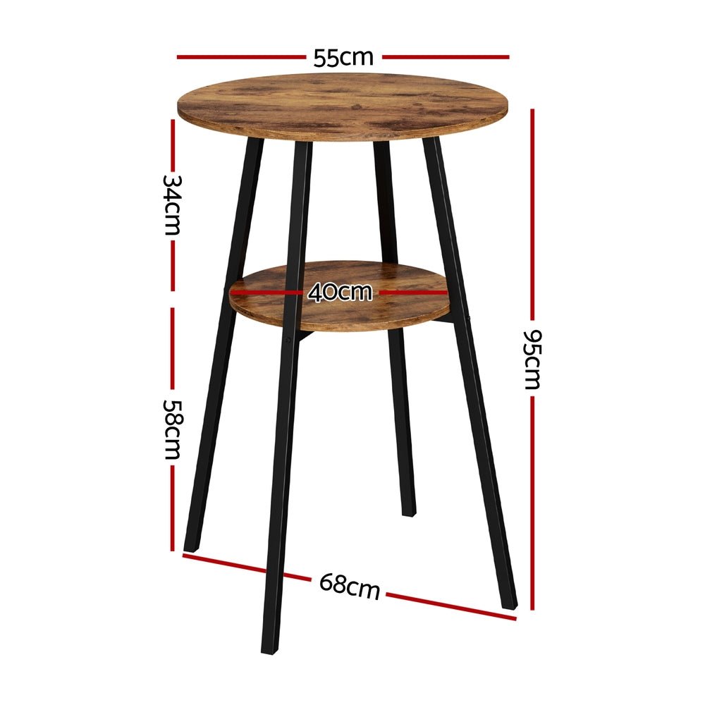 Industrial Bar Table with 2 - Tier Organizer Weather - Resistant MDF Top Steel Frame - Furniture > Bar Stools & Chairs > Table & Bar Stools - Rivercity House & Home Co. (ABN 18 642 972 209) - Affordable Modern Furniture Australia