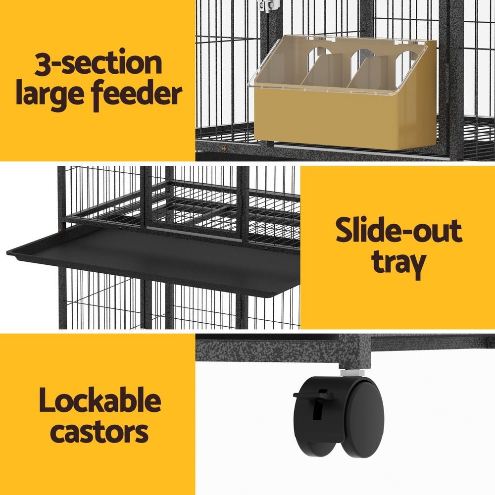 i.Pet Bird Cage Large Bird Cages Aviary Budgie Perch Cage Parrot Pet Stand Wheels - Pet Care > Bird - Rivercity House & Home Co. (ABN 18 642 972 209) - Affordable Modern Furniture Australia