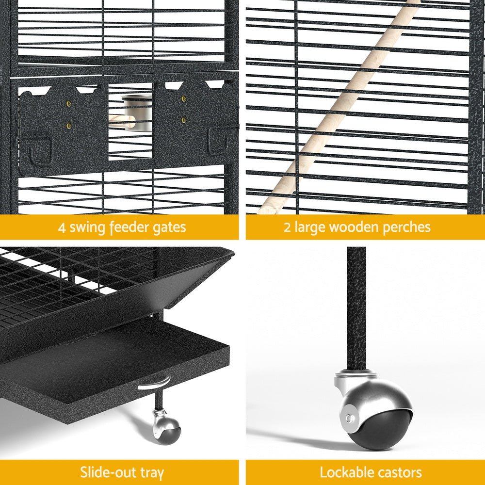 i.Pet Bird Cage Large Jumbo Aviary Budgie Perch Cage Parrot Stand Wheels Corner - Pet Care > Bird - Rivercity House & Home Co. (ABN 18 642 972 209) - Affordable Modern Furniture Australia