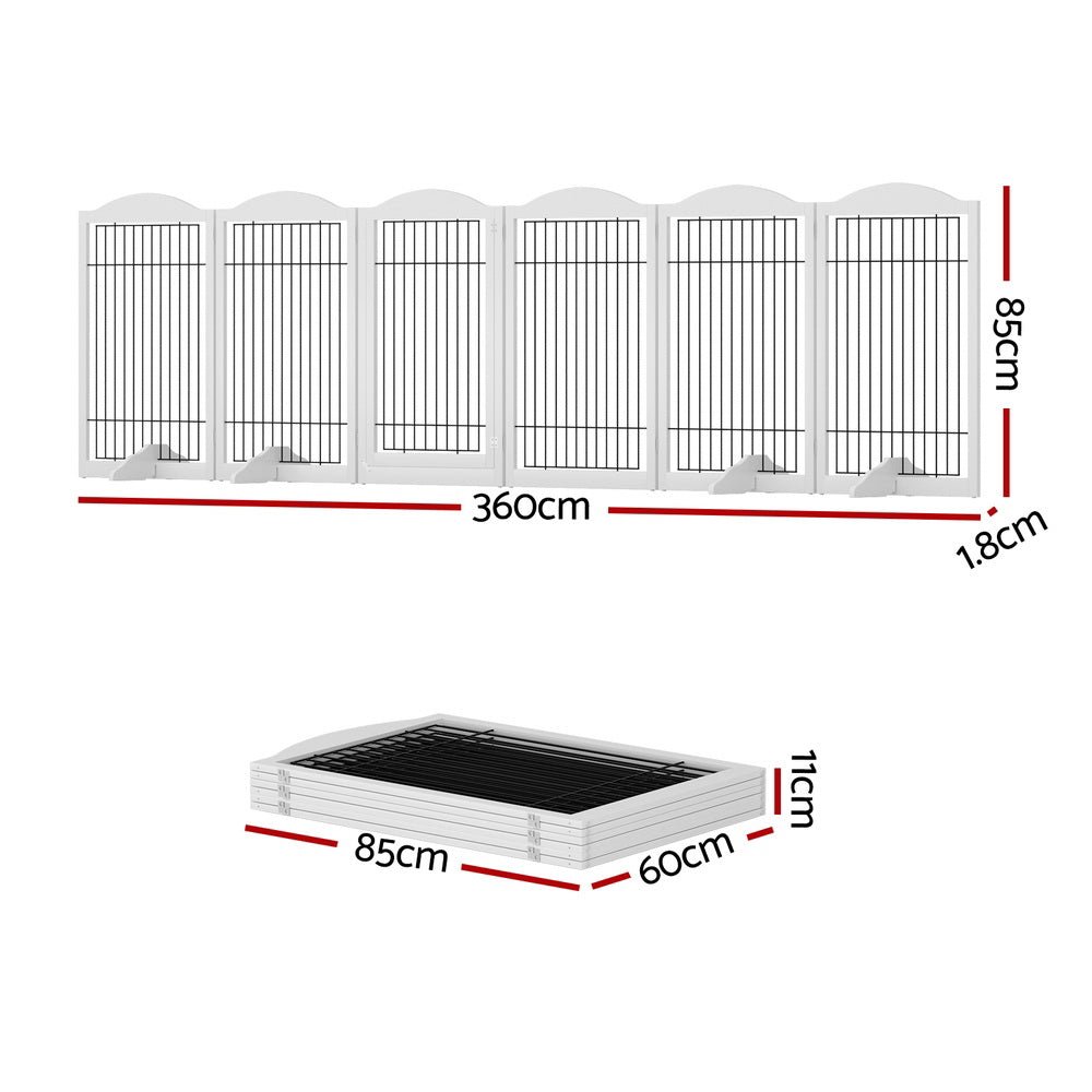 i.Pet Dog Playpen Enclosure 6 Panel Pet Fence Wooden Play Pen - Pet Care > Dog Supplies - Rivercity House & Home Co. (ABN 18 642 972 209) - Affordable Modern Furniture Australia