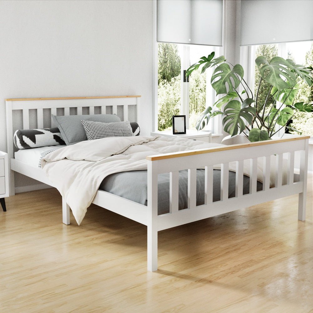 Kewarra Wooden Double Bed Frame White - Rivercity House & Home Co. (ABN 18 642 972 209) - Affordable Modern Furniture Australia