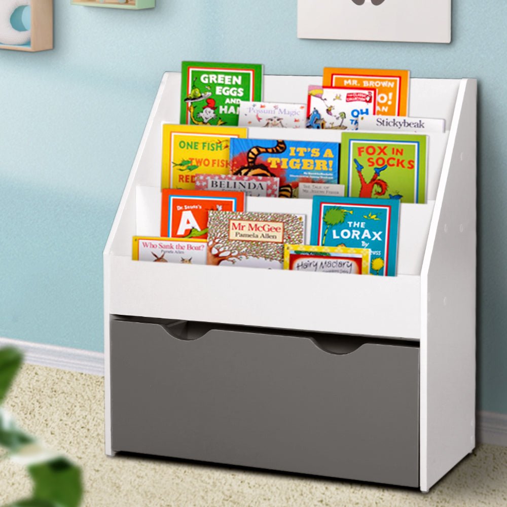 Kids Bookshelf Childrens Bookcase Organiser Storage Shelf Wooden White - Baby & Kids > Kid's Furniture - Rivercity House & Home Co. (ABN 18 642 972 209) - Affordable Modern Furniture Australia