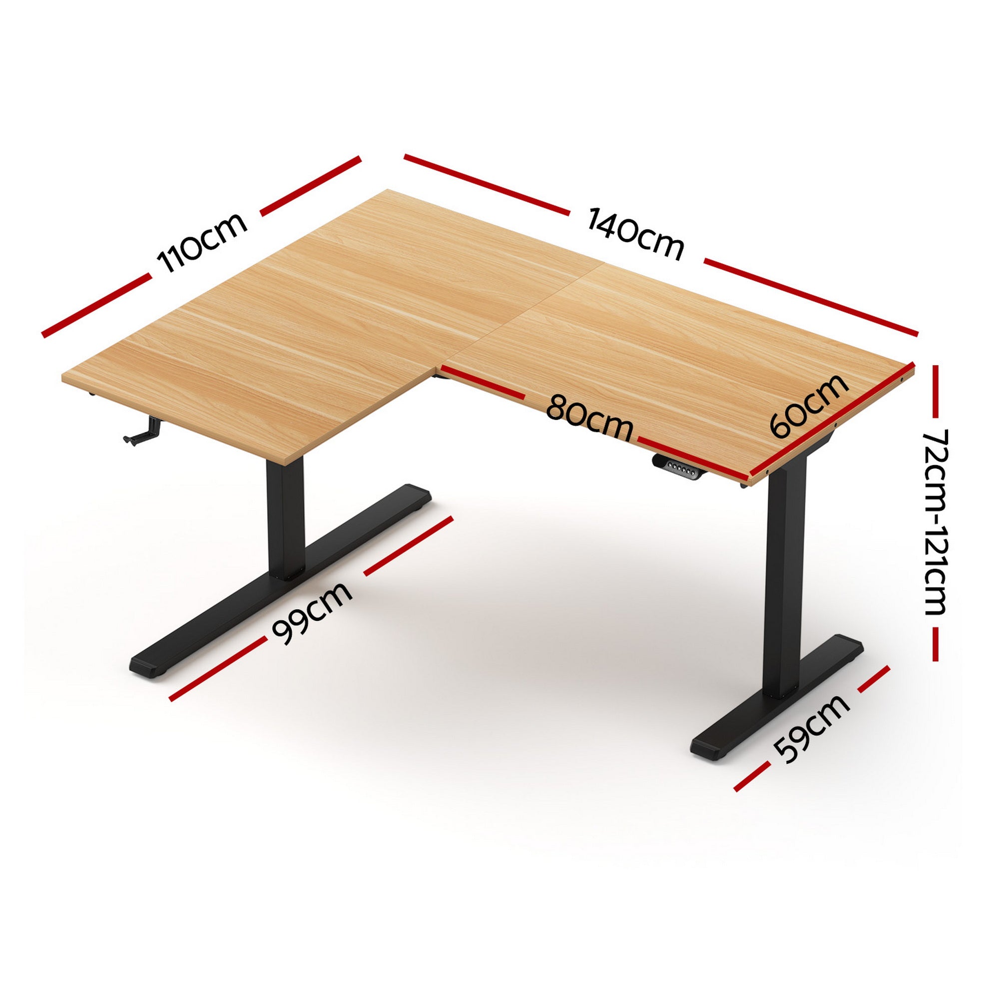 L - Shape Electric Standing Desk Sit Stand Up Height Adjustable Motorised - Furniture > Office > Desks - Rivercity House & Home Co. (ABN 18 642 972 209) - Affordable Modern Furniture Australia