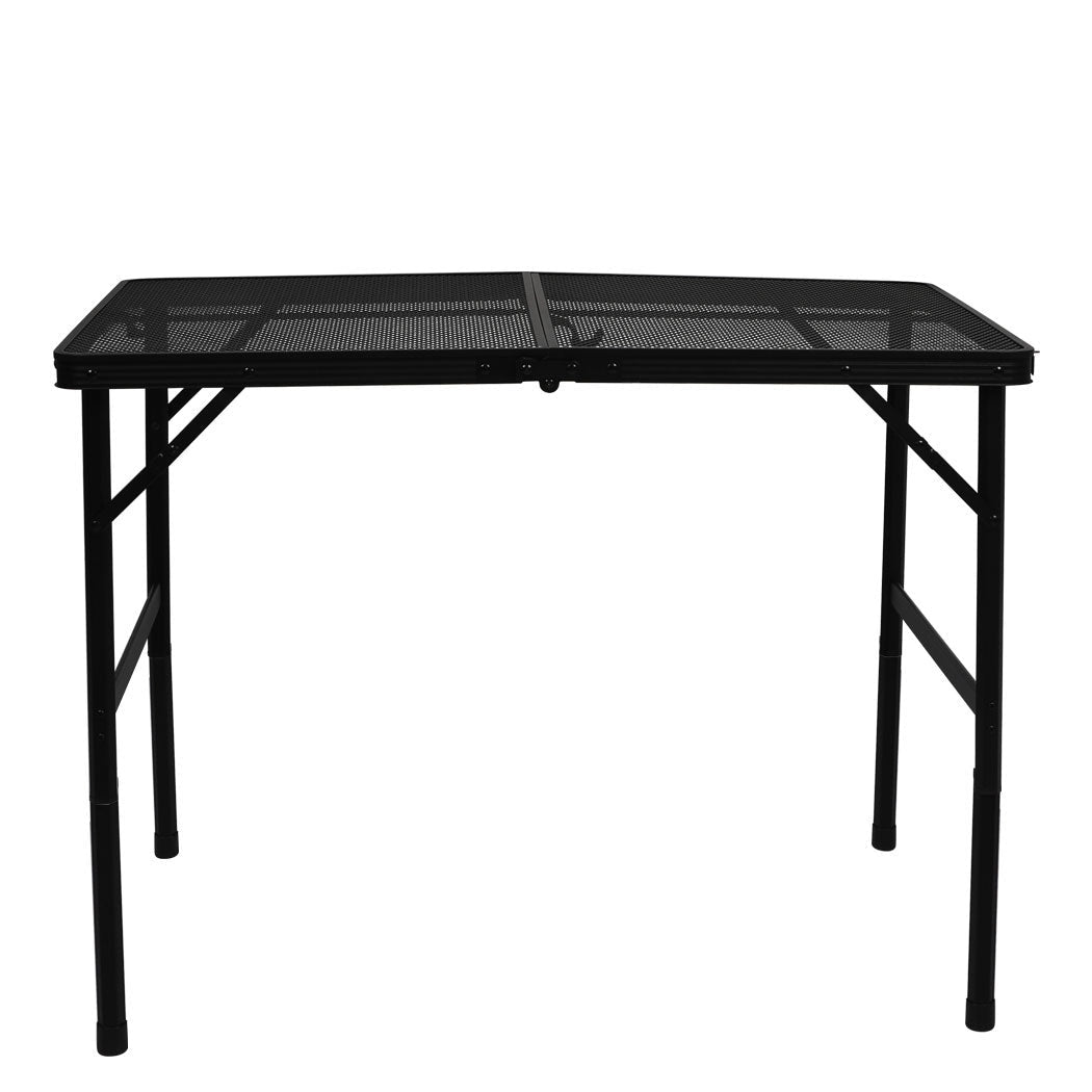 Large Foldable BBQ Grill Camping Table with Carry Handle - Black - Rivercity House & Home Co. (ABN 18 642 972 209) - Affordable Modern Furniture Australia