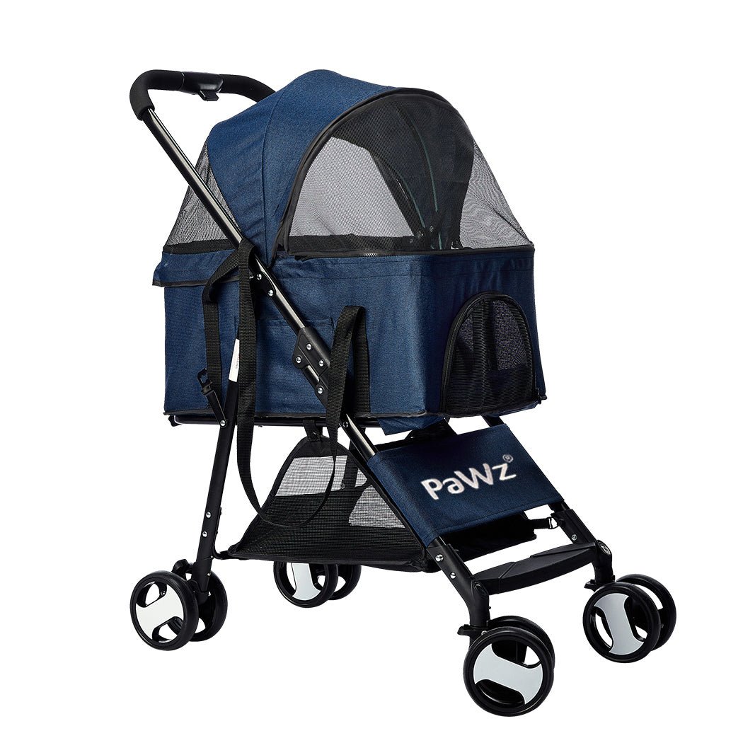Large Pet Stroller Dog and Cat Carrier with 360° Wheels - Blue - Rivercity House & Home Co. (ABN 18 642 972 209) - Affordable Modern Furniture Australia