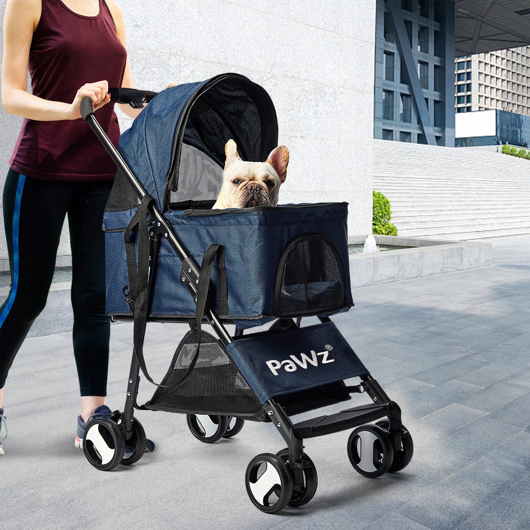 Large Pet Stroller Dog and Cat Carrier with 360° Wheels - Blue - Rivercity House & Home Co. (ABN 18 642 972 209) - Affordable Modern Furniture Australia