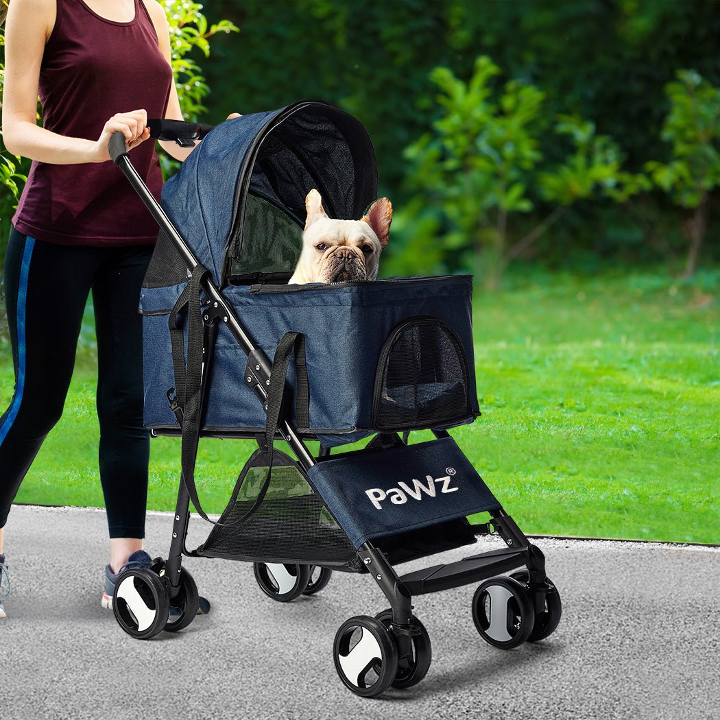 Large Pet Stroller Dog and Cat Carrier with 360° Wheels - Blue - Rivercity House & Home Co. (ABN 18 642 972 209) - Affordable Modern Furniture Australia