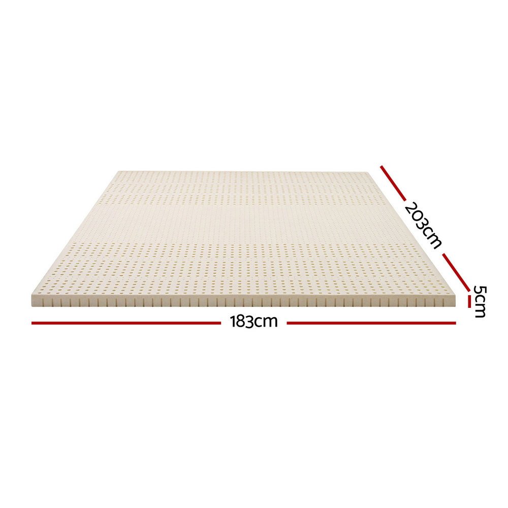Latex Mattress Topper 5cm King - Natural - Furniture > Mattresses > Mattress Toppers - Rivercity House & Home Co. (ABN 18 642 972 209) - Affordable Modern Furniture Australia