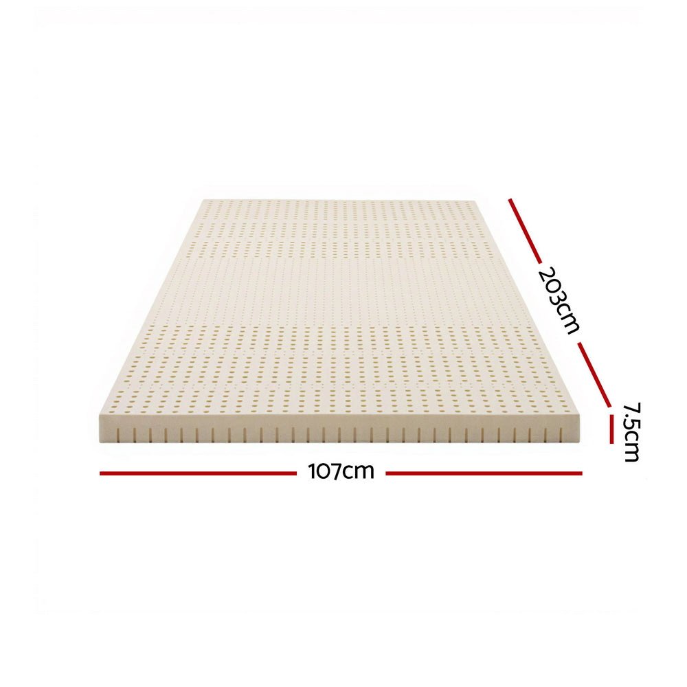 Latex Mattress Topper 7.5cm King Single - Natural - Furniture > Mattresses > Mattress Toppers - Rivercity House & Home Co. (ABN 18 642 972 209) - Affordable Modern Furniture Australia