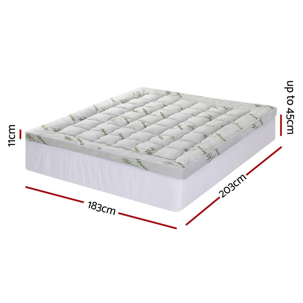 Mattress Topper 11cm Pillowtop toppers Bamboo King - Furniture > Mattresses > Mattress Toppers - Rivercity House & Home Co. (ABN 18 642 972 209) - Affordable Modern Furniture Australia